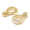 Rack Plating Brass Micro Pave Clear Cubic Zirconia Pendants KK-M253-07G-2