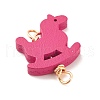 Spray Painted Wood Connector Charms PALLOY-JF01427-02-3