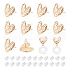 BENECREAT 10Pcs Heart Brass Stud Earring Findings EJEW-BC0001-14-1