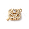 Brass Micro Pave Clear Cubic Zirconia Connector Charms KK-C062-101G-2