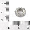 Brass Micro Pave Cubic Zirconia European Beads KK-I276-28P-4