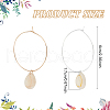 FIBLOOM 2 Pairs 2 Colors Natural Shell Dangle Big Hoop Earrings EJEW-FI0001-19-2