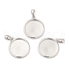 Anti-Tarnish Rhodium Plated 925 Sterling Silver Pendant Cabochon Settings STER-I017-017P-1