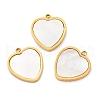 Ion Plating(IP) 304 Stainless Steel Pave Natural Shell Pendants STAS-Z100-02G-02-1