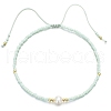 Glass Imitation Pearl & Seed Braided Bead Bracelets WO2637-08-1