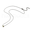 304 Stainless Steel Olive Cubic Zirconia Triangle Pendant Necklaces for Women NJEW-Z064-01P-4
