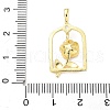 Brass Micro Pave Cubic Zirconia Pendants KK-D357-44G-3