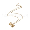 Initial Letter with Butterfly Pendant Necklace NJEW-C026-01G-H-2