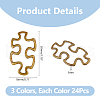 DICOSMETIC 72Pcs 3 Colors Tibetan Style Alloy Linking Rings FIND-DC0005-71-2