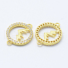 Brass Micro Pave Cubic Zirconia Links KK-P133-36G-NR-2