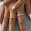 Stainless Steel Micro Pave Clear Cubic Zirconia Stacking Finger Rings FS-WGF4BA8-03-3