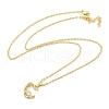 Brass Micro Pave Clear Cubic Zirconia Pendants Necklaces NJEW-B100-03G-2