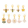 Craftdady 9Pcs 9 Style Alloy Enamel Pendant Decoration HJEW-CD0001-01-2