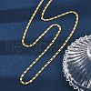 Brass Textured Oval Link Chain Necklaces NJEW-H053-01A-G01-2