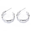 Brass Half Hoop Earrings KK-N232-109P-NF-1