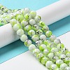 Drawbench & Baking Painted Glass Beads Strands GLAA-S176-12-4