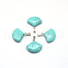 Fan Dyed Synthetic Turquoise Pendants G-Q358-04-2