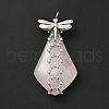 Natural Rose Quartz Pendants G-G870-01P-2