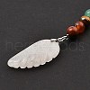 Natural Quartz Crystal Feather Keychain G-Z033-12P-02-2