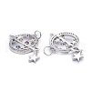 Brass Micro Pave Colorful Cubic Zirconia Pendants ZIRC-Z011-04P-2