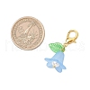 5Pcs Acrylic & Shell Pearl Flower Pendant Decorations HJEW-JM03261-02-3