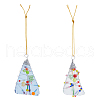 SUPERFINDINGS 2Pcs 2 Colors Glass Ocean Christmas Tree Hanging Ornament HJEW-FH0001-67-1