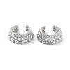 Round Ball Brass Cuff Earrings EJEW-D088-13P-1