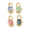 Brass Enamel Lobster Claw Clasps KK-K385-015G-1