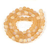 Frosted Transparent Glass Beads Strands GLAA-T032-T6mm-MBB08-2