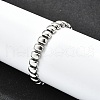 304 Stainless Steel Rectangle Link Chain Braceletes for Women BJEW-R022-01P-3