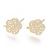 Brass Stud Earring Findings ZIRC-O034-18G-1