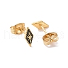 Enamel Rhombus with Star Stud Earrings with 316L Surgical Stainless Steel Pins EJEW-P204-02G-06-2