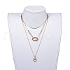 Pendant & Paperclip Chain Necklaces Set NJEW-JN02752-5