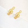 Fashionable Casual Cute Stainless Steel Music Note Stud Earrings for Women VI2897-1