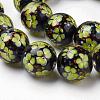 Handmade Inner Flower Lampwork Beads Strands LAMP-L072-D01-1