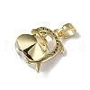 Real 18K Gold Plated Rack Plating Brass Micro Pave Clear Cubic Zirconia Pendants KK-C015-22G-17-3