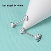 304 Stainless Steel Clear Cubic Zirconia Nipple Rings WG32E94-03-1