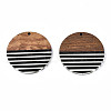 Stripe Resin & Walnut Wood Pendants RESI-N025-022-2