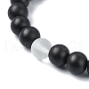 2Pcs 2 Color Synthetic Moonstone & Glass Round Beaded Stretch Bracelets Set BJEW-TA00445-5