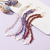 Natural Mixed Gemstone & Pearl & Shell Beaded Chains Necklace NJEW-JN04346-1
