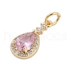 Brass Pave Cubic Zirconia Pendants KK-Q096-14D-G-2