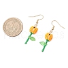 Grade A Round Glass Seed Beads Flower Dangle Earrings EJEW-MZ00451-02-3
