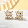 Brass Micro Pave Clear Cubic Zirconia Clip-on Earrings EJEW-A132-02C-G-1