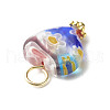 Heart Handmade Millefiori Lampwork Beads Pendant PALLOY-JF00907-6