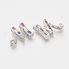 Brass Cubic Zirconia Slide Charms ZIRC-S063-01M-P-2