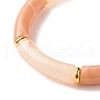 Two Tone Acrylic Curved Tube Beaded Stretch Bracelet BJEW-JB07971-04-5