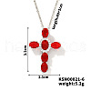 Brass Pave Cubic Zirconia Cross Pendant Necklaces CU6638-4-1