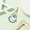 Teardrop Glass Seed & Natural Lapis Lazuli Beads Pendant Decorations HJEW-MZ00024-02-2