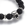 Adjustable Natural Lava Rock Braided Bead Bracelets BJEW-JB03976-4