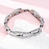 304 Stainless Steel Link Chain Bracelets for Women Men BJEW-R018-08P-1